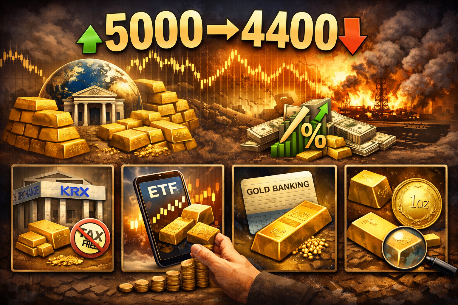 금 투자 방법 비교에 대한 그림