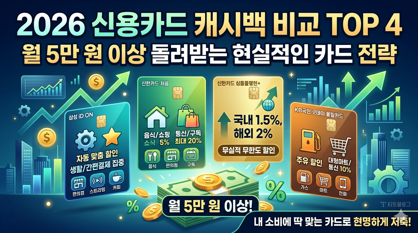 2026 신용카드 캐시백 비교